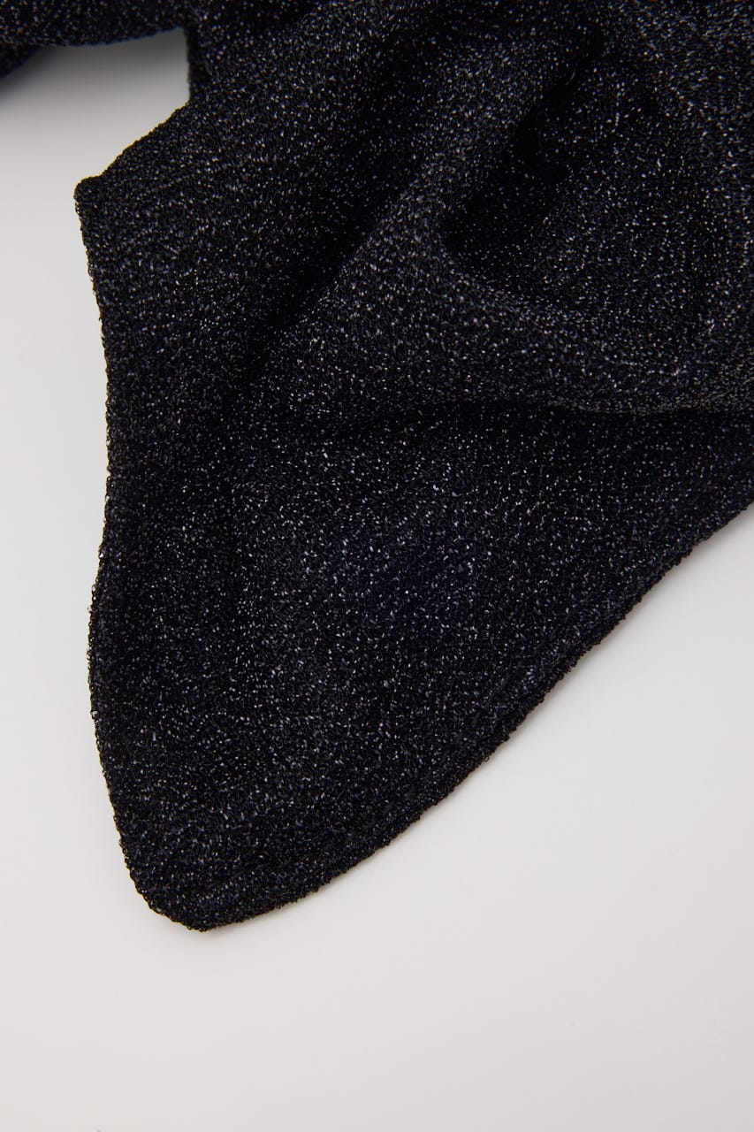 ［予約］Lame square scrunchie BLK FREE