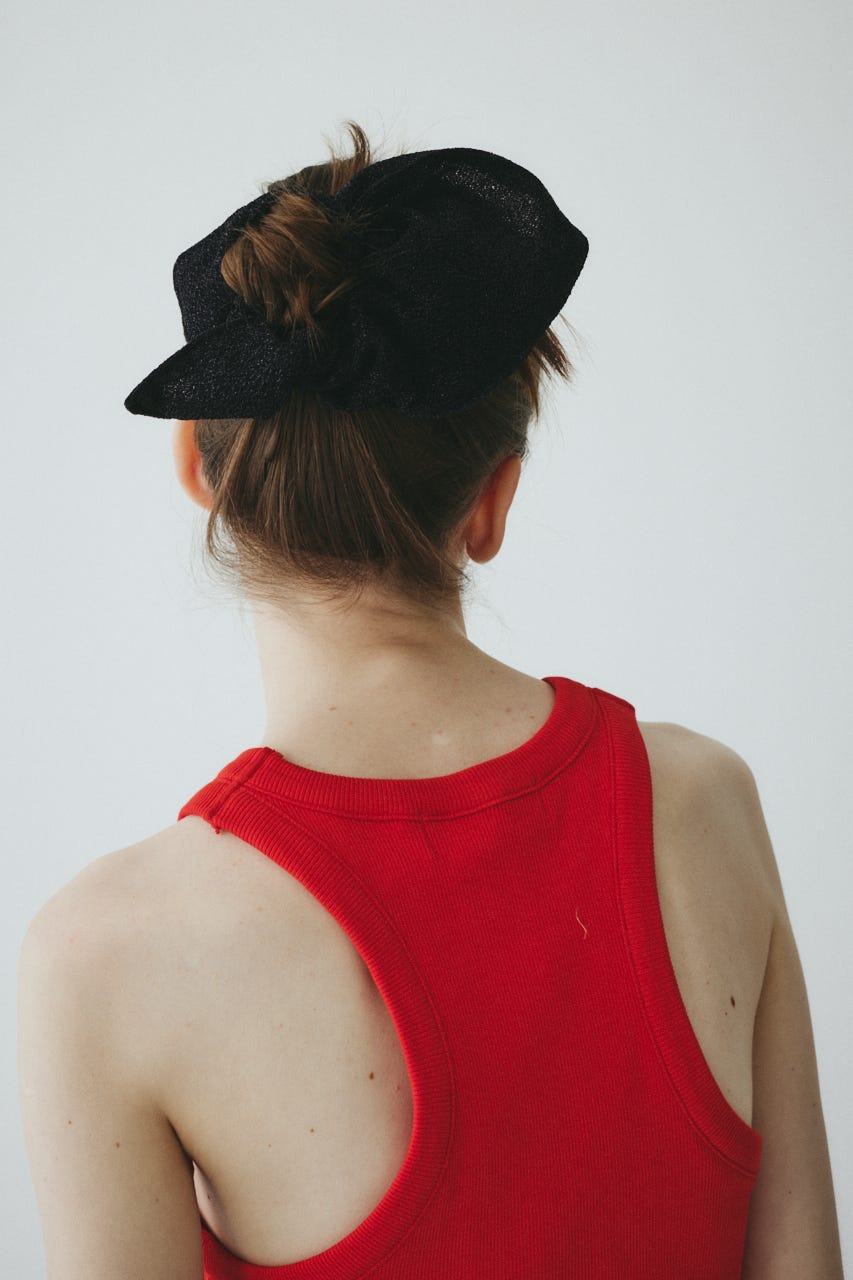 ［予約］Lame square scrunchie BLK FREE