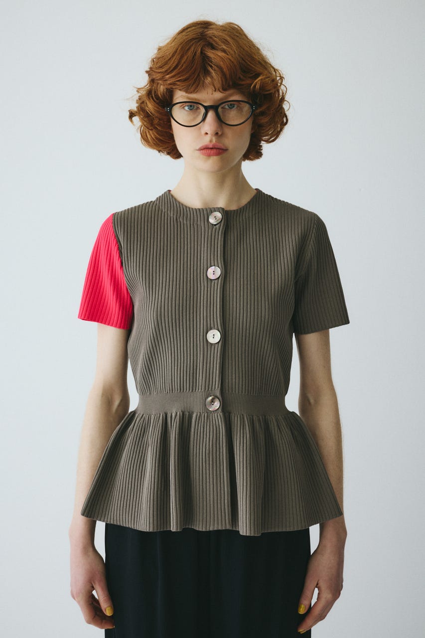 ［予約］Flare hem knit tops GRY FREE