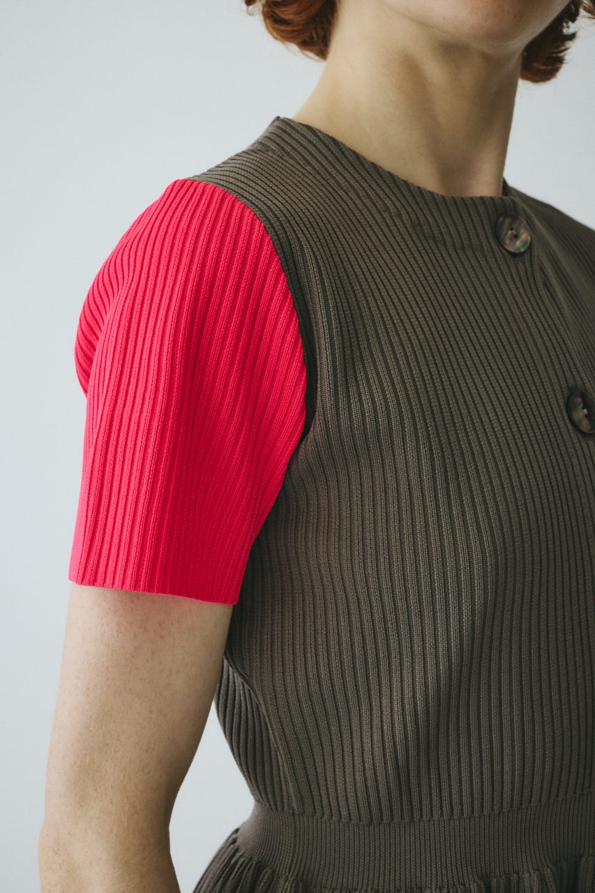 ［予約］Flare hem knit tops GRY FREE