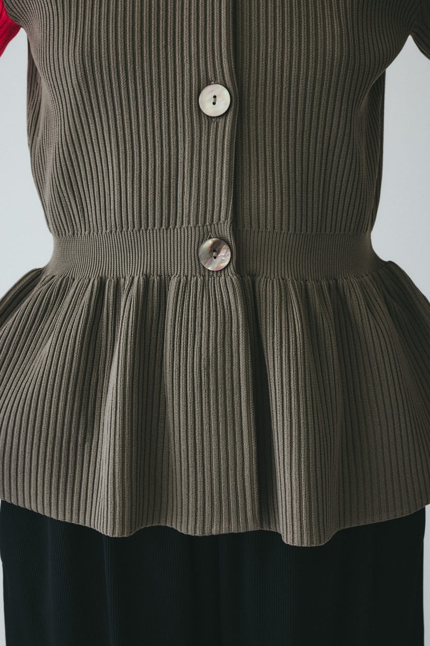 ［予約］Flare hem knit tops GRY FREE