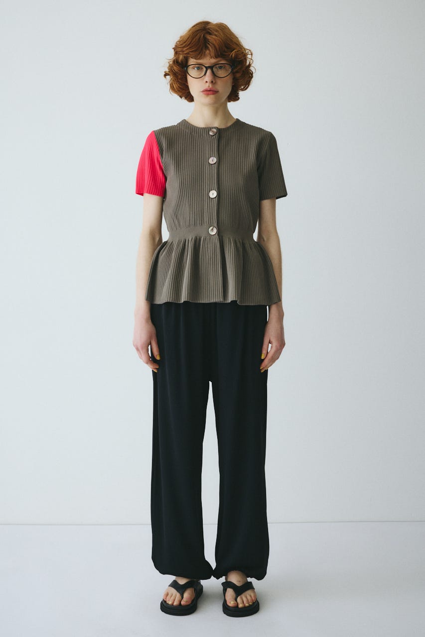 ［予約］Flare hem knit tops GRY FREE