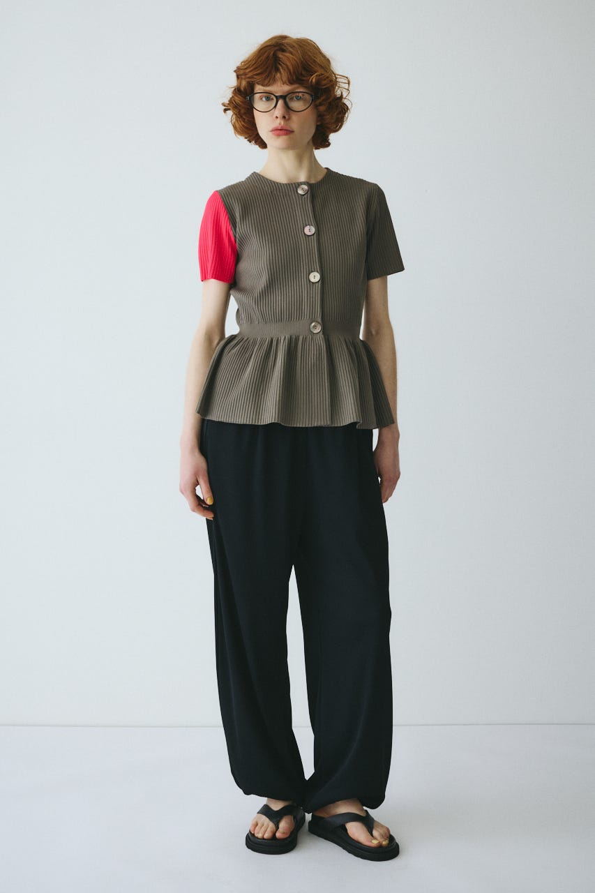 ［予約］Flare hem knit tops GRY FREE