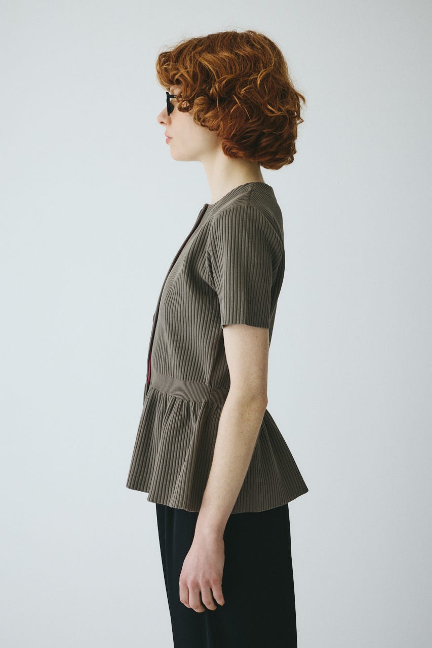［予約］Flare hem knit tops GRY FREE