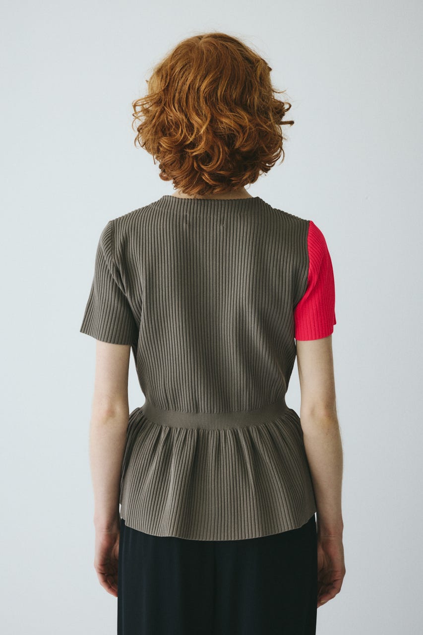 ［予約］Flare hem knit tops GRY FREE