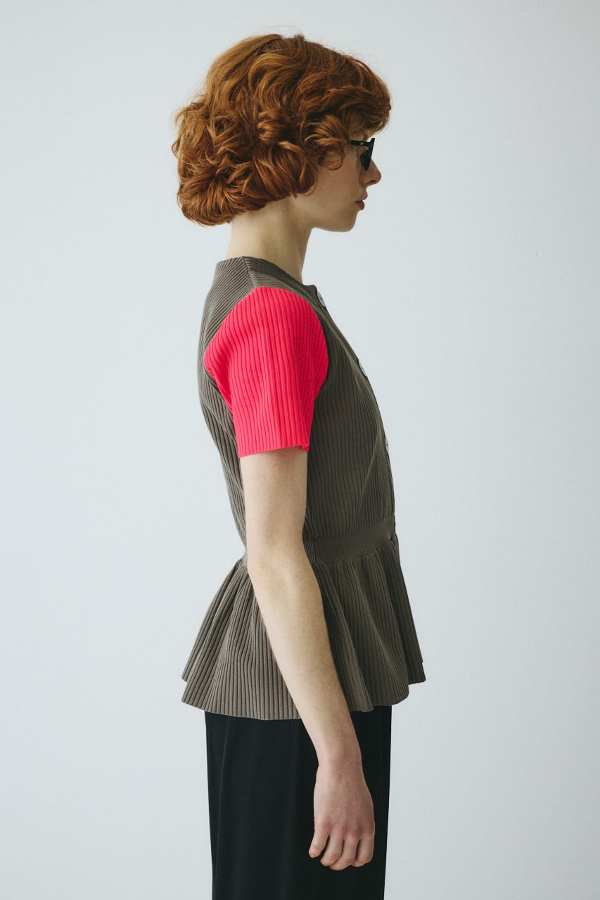 ［予約］Flare hem knit tops GRY FREE