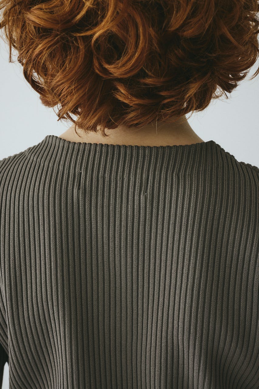 ［予約］Flare hem knit tops GRY FREE