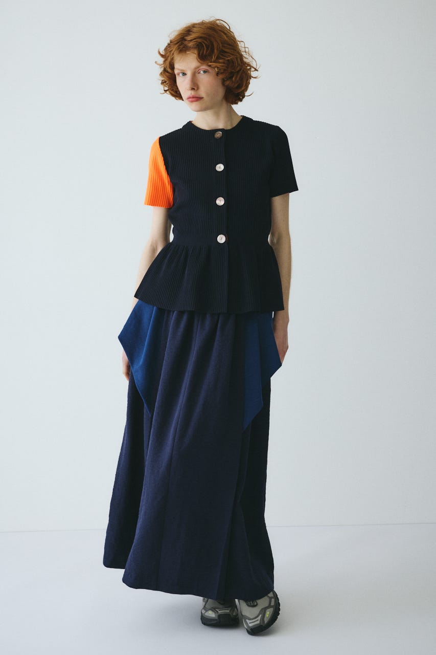［予約］Flare hem knit tops NVY FREE