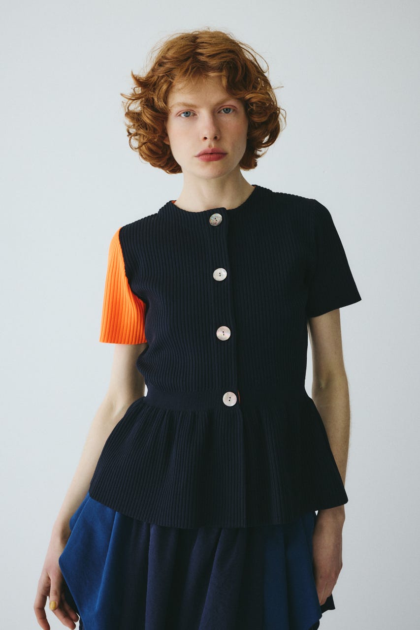 ［予約］Flare hem knit tops NVY FREE