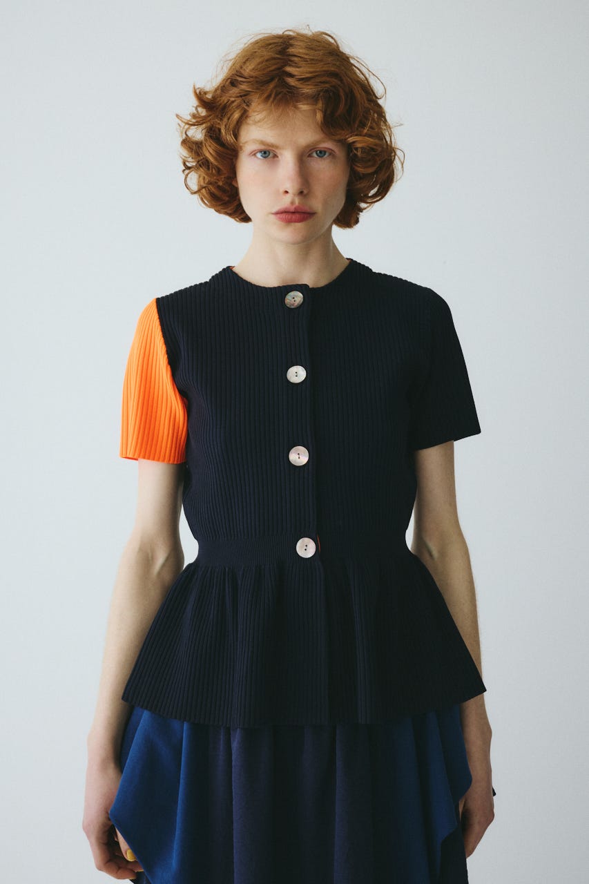 ［予約］Flare hem knit tops NVY FREE