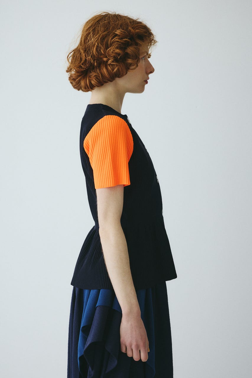 ［予約］Flare hem knit tops NVY FREE