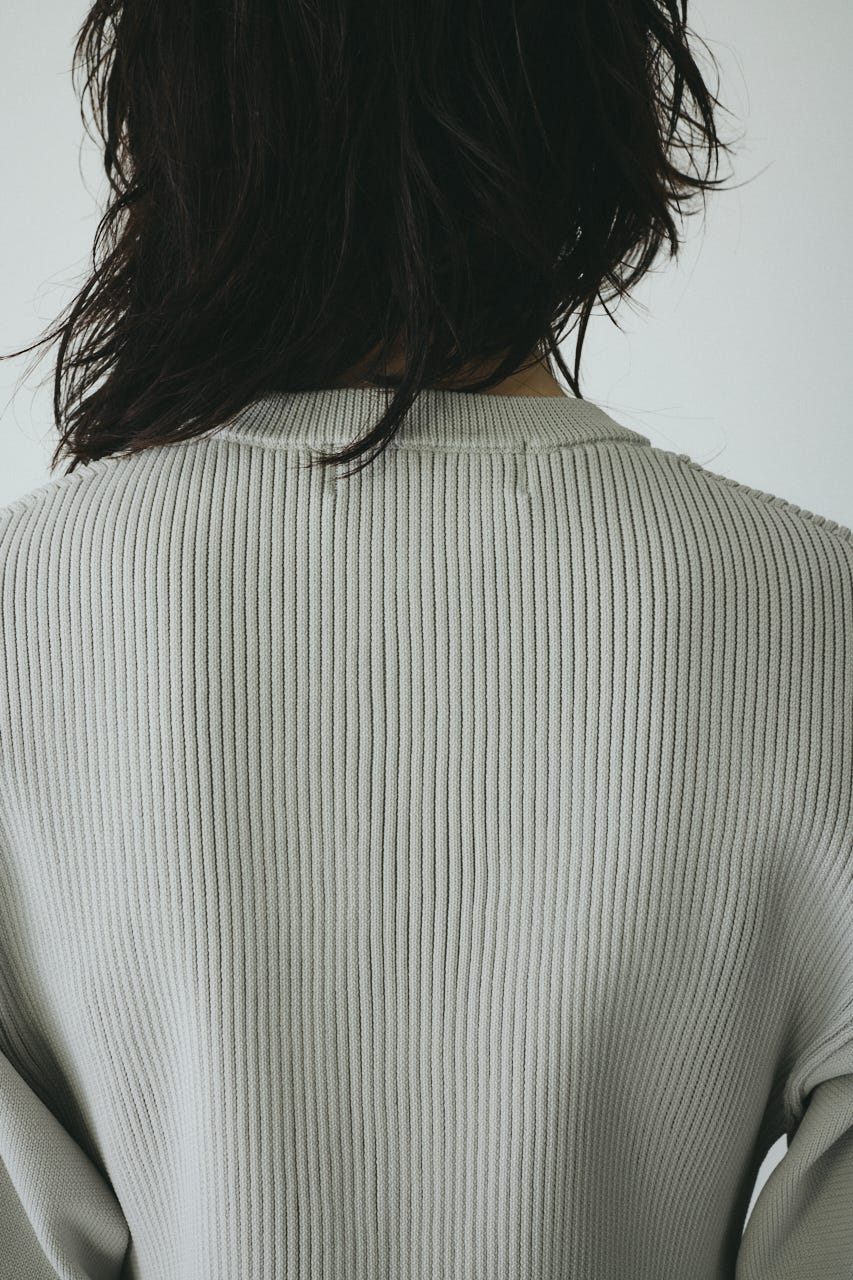 ［予約］Border sleeve knit tops L/GRY FREE