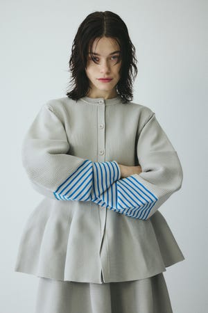 ［予約］Border sleeve knit tops