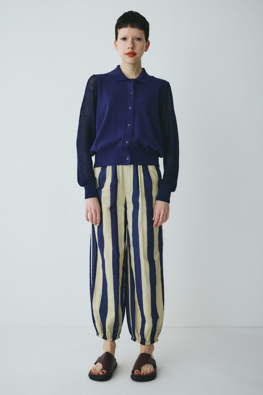 Sheer sleeve cardigan NVY FREE