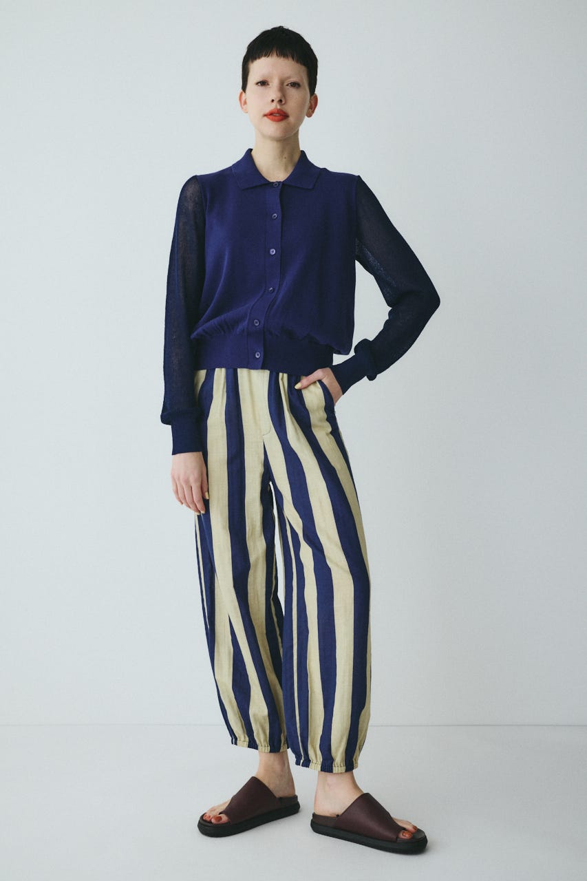 Sheer sleeve cardigan NVY FREE