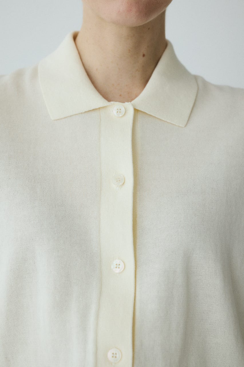 Sheer sleeve cardigan O/WHT FREE