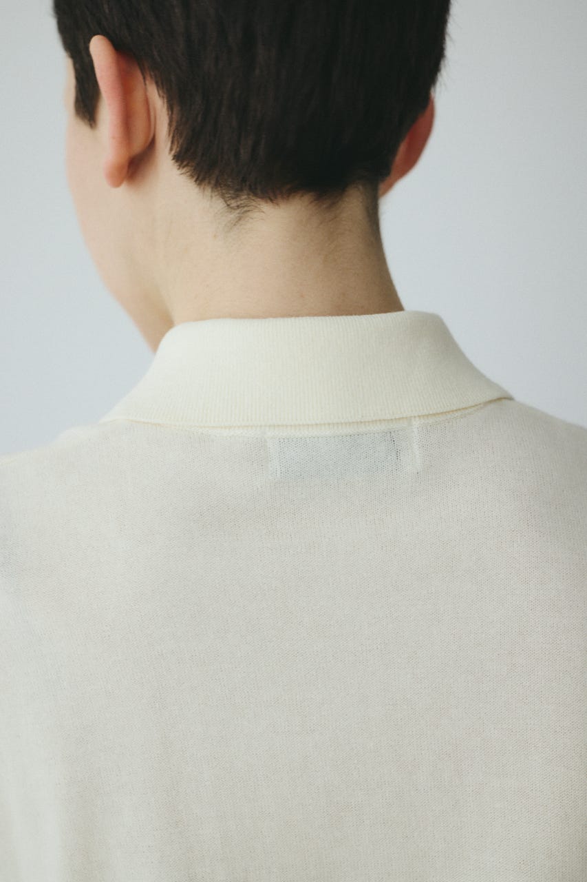 Sheer sleeve cardigan O/WHT FREE