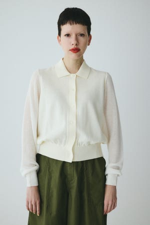 Sheer sleeve cardigan