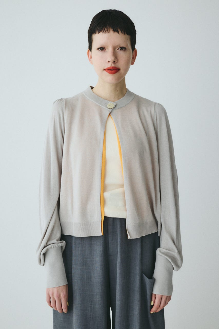 layered knit cardigan GRY FREE