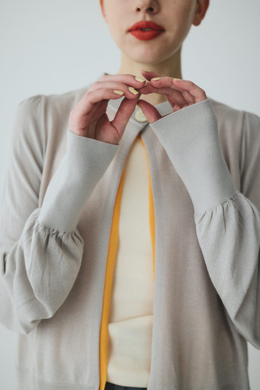 layered knit cardigan GRY FREE