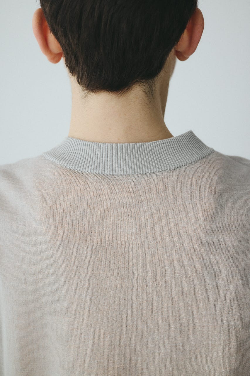 layered knit cardigan GRY FREE