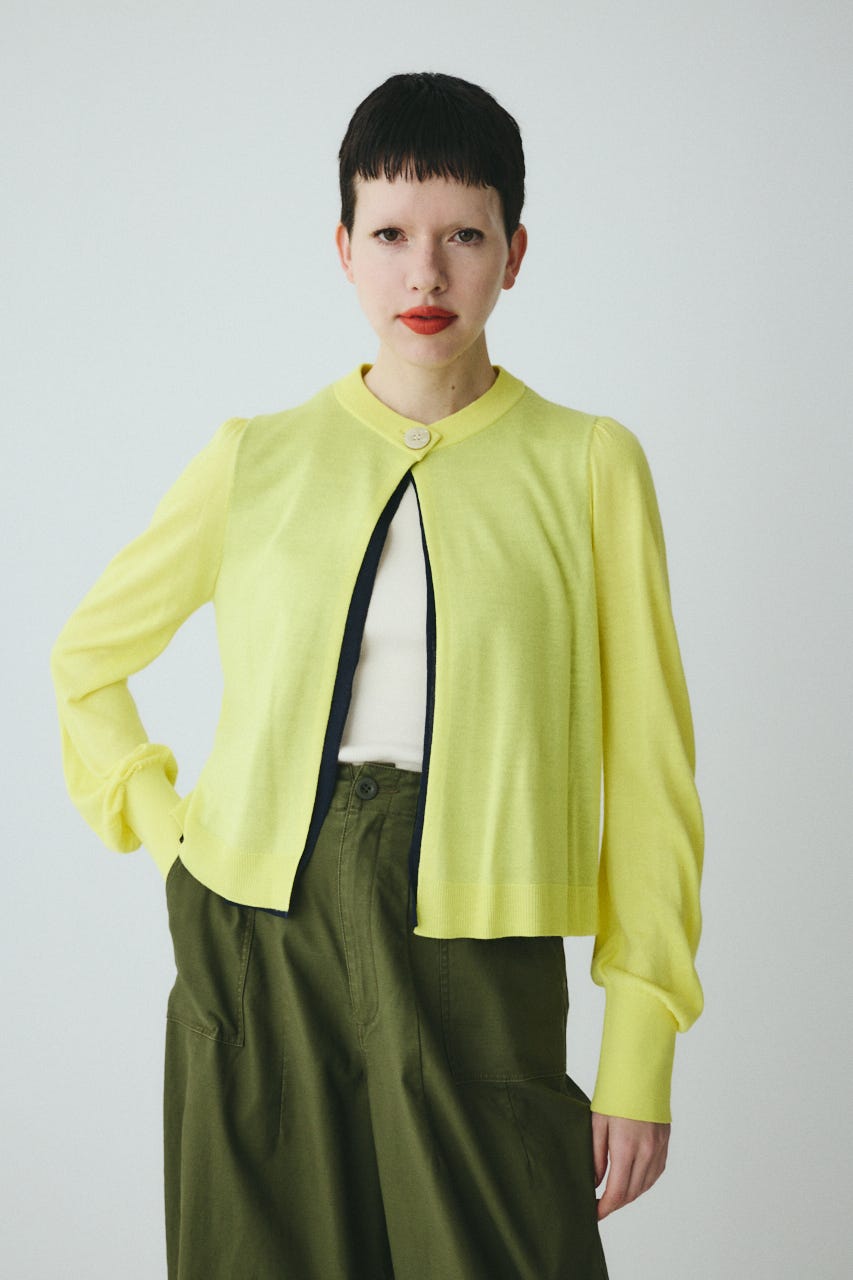 layered knit cardigan YEL FREE