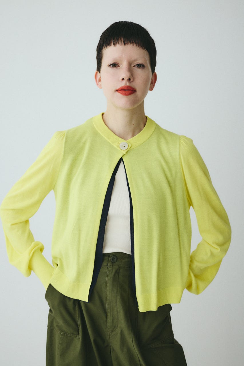 layered knit cardigan YEL FREE