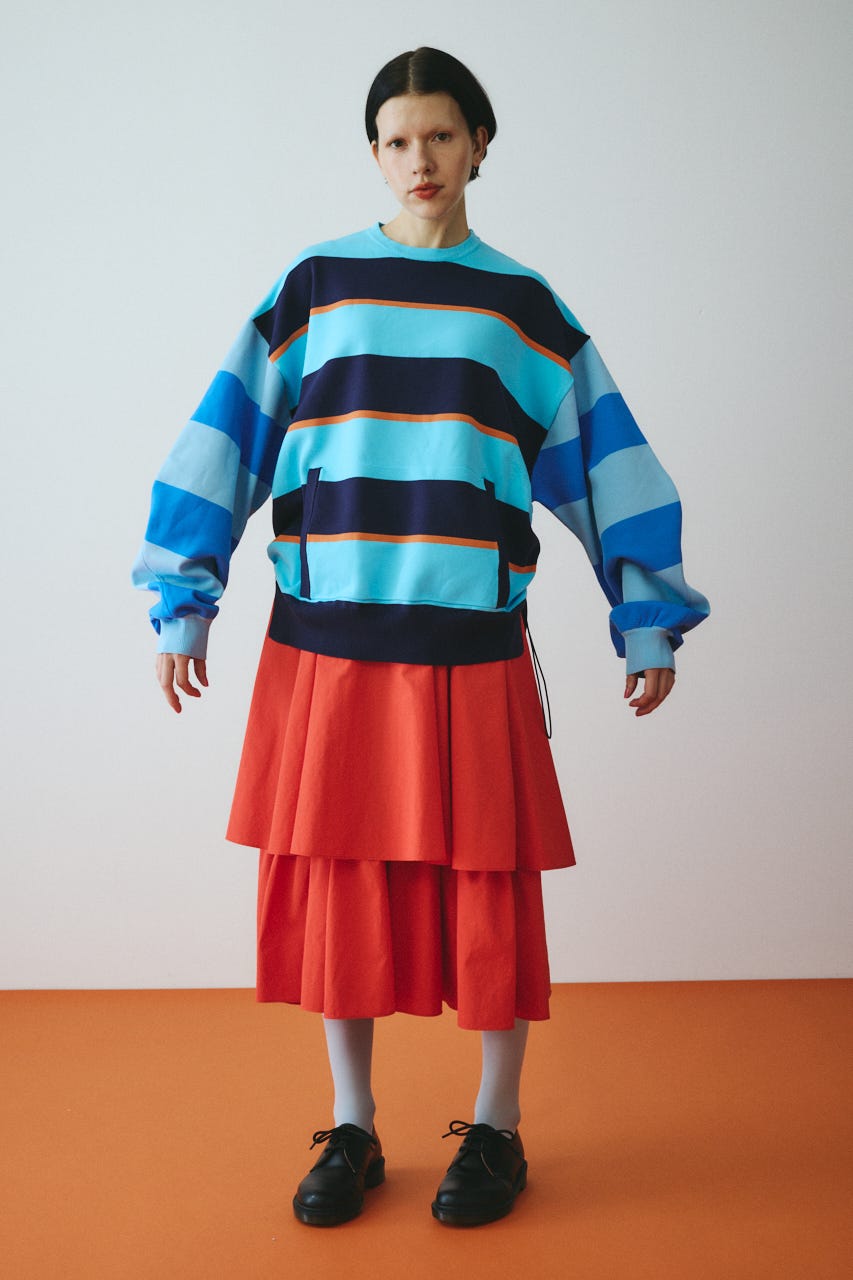 ［予約］Border boy knit tops 柄BLU FREE