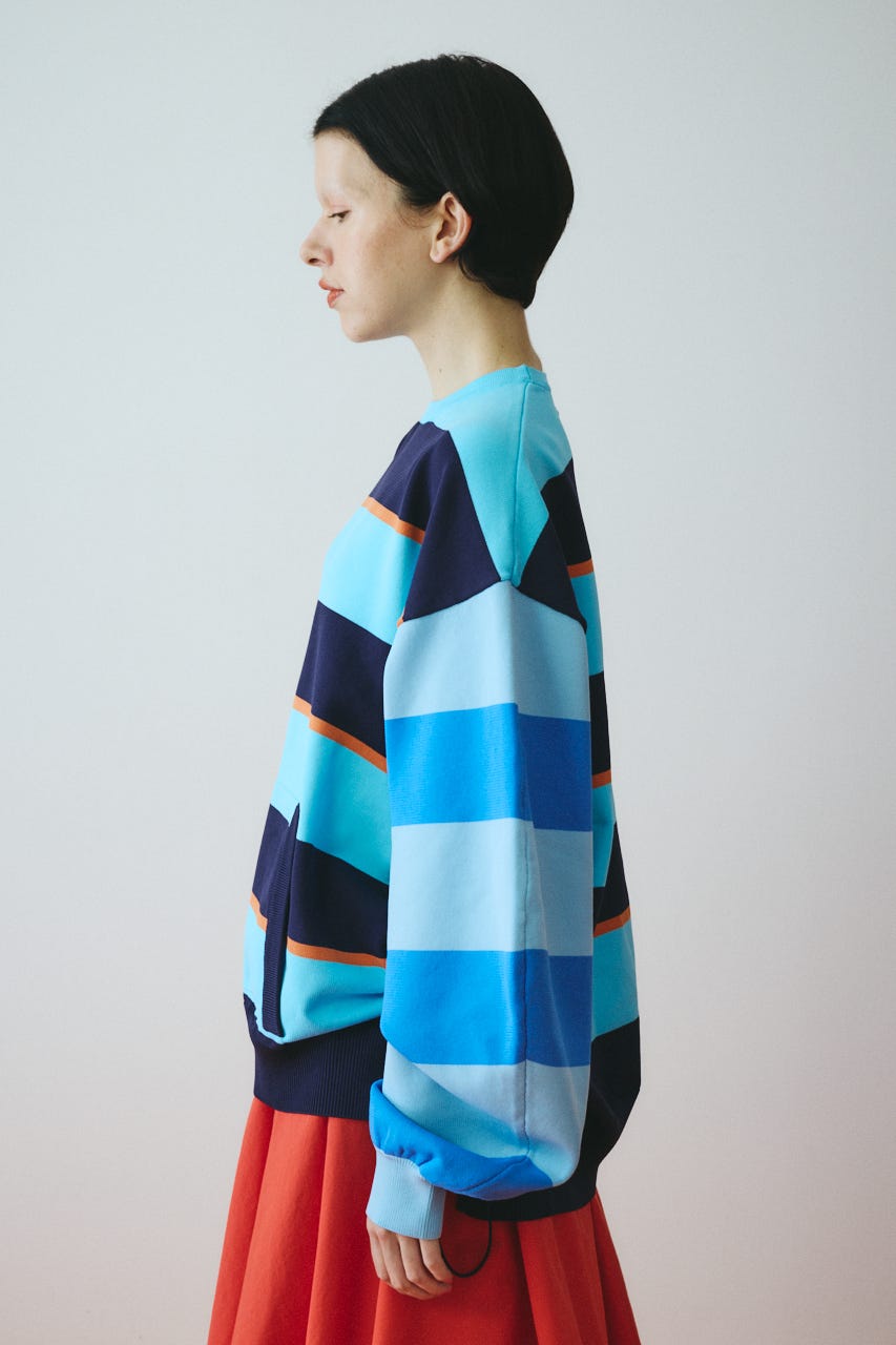 ［予約］Border boy knit tops 柄BLU FREE