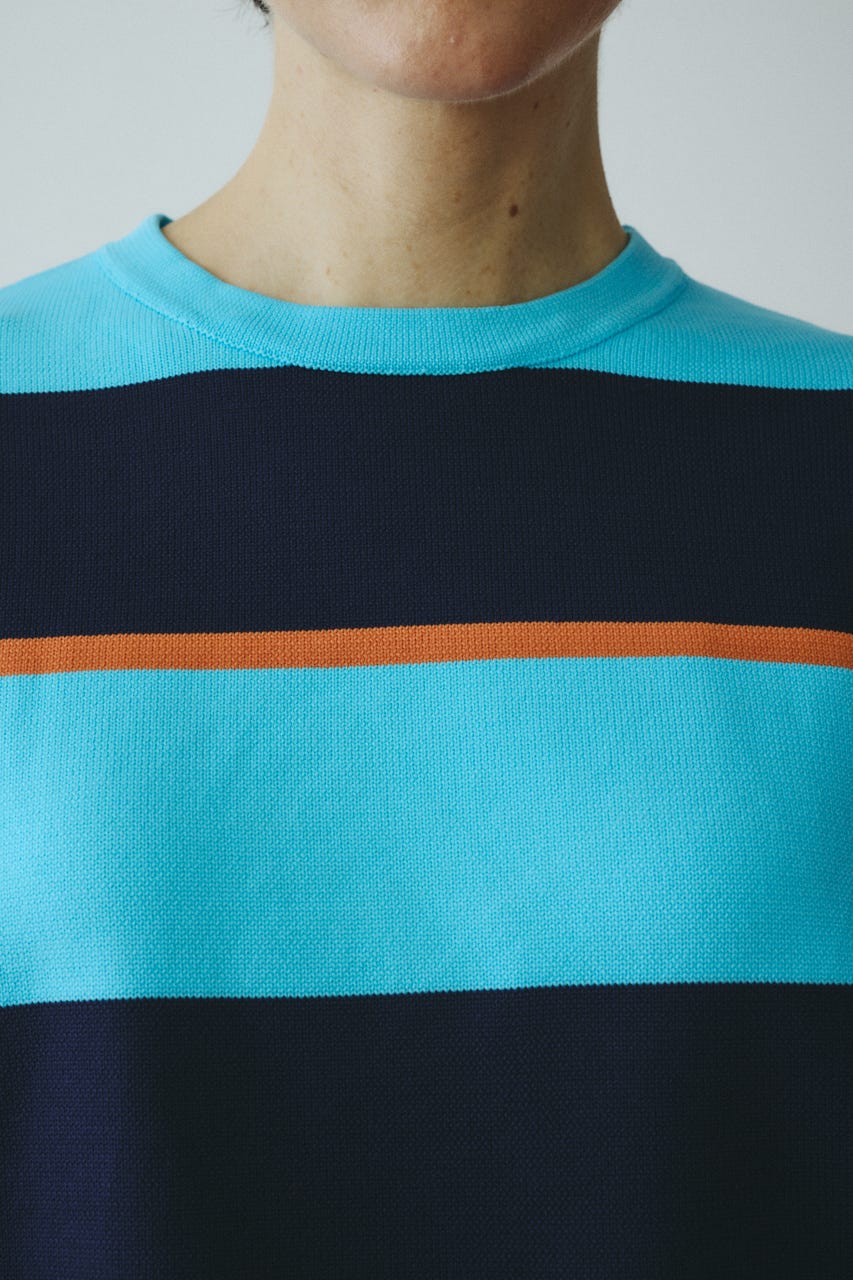 ［予約］Border boy knit tops 柄BLU FREE