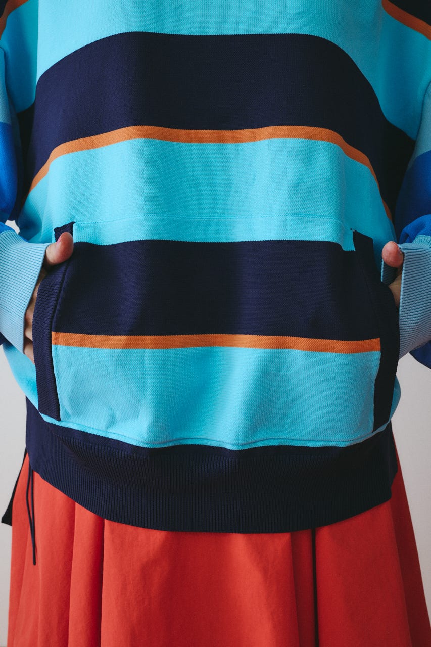 ［予約］Border boy knit tops 柄BLU FREE