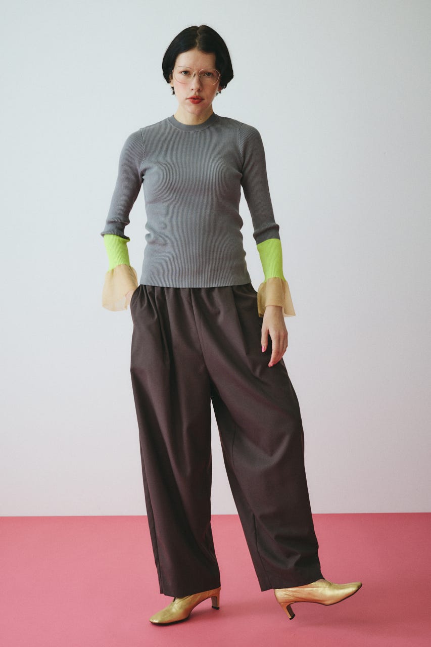 ［予約］Flare sleeve knit tops GRY FREE