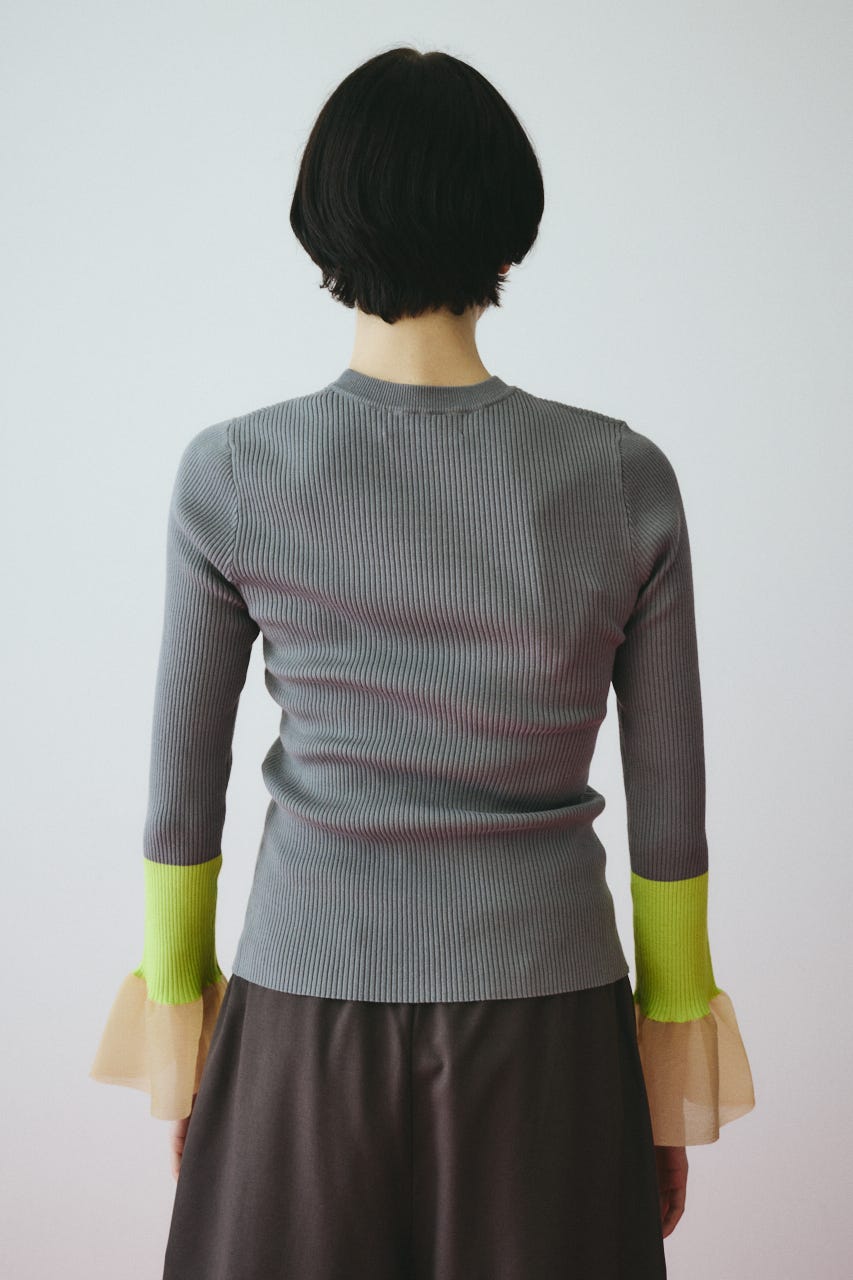 ［予約］Flare sleeve knit tops GRY FREE
