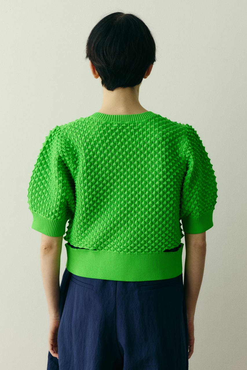 ［予約］3D stitch knit tops GRN FREE