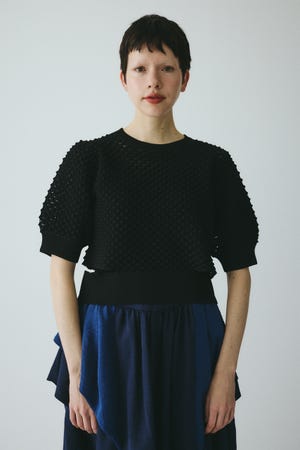 ［予約］3D stitch knit tops
