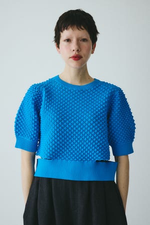 ［予約］3D stitch knit tops