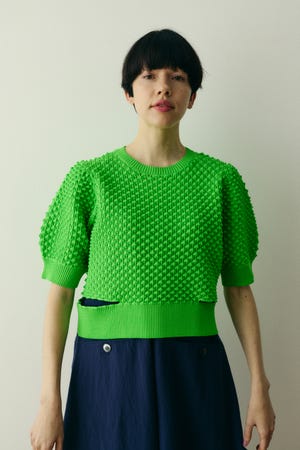 ［予約］3D stitch knit tops