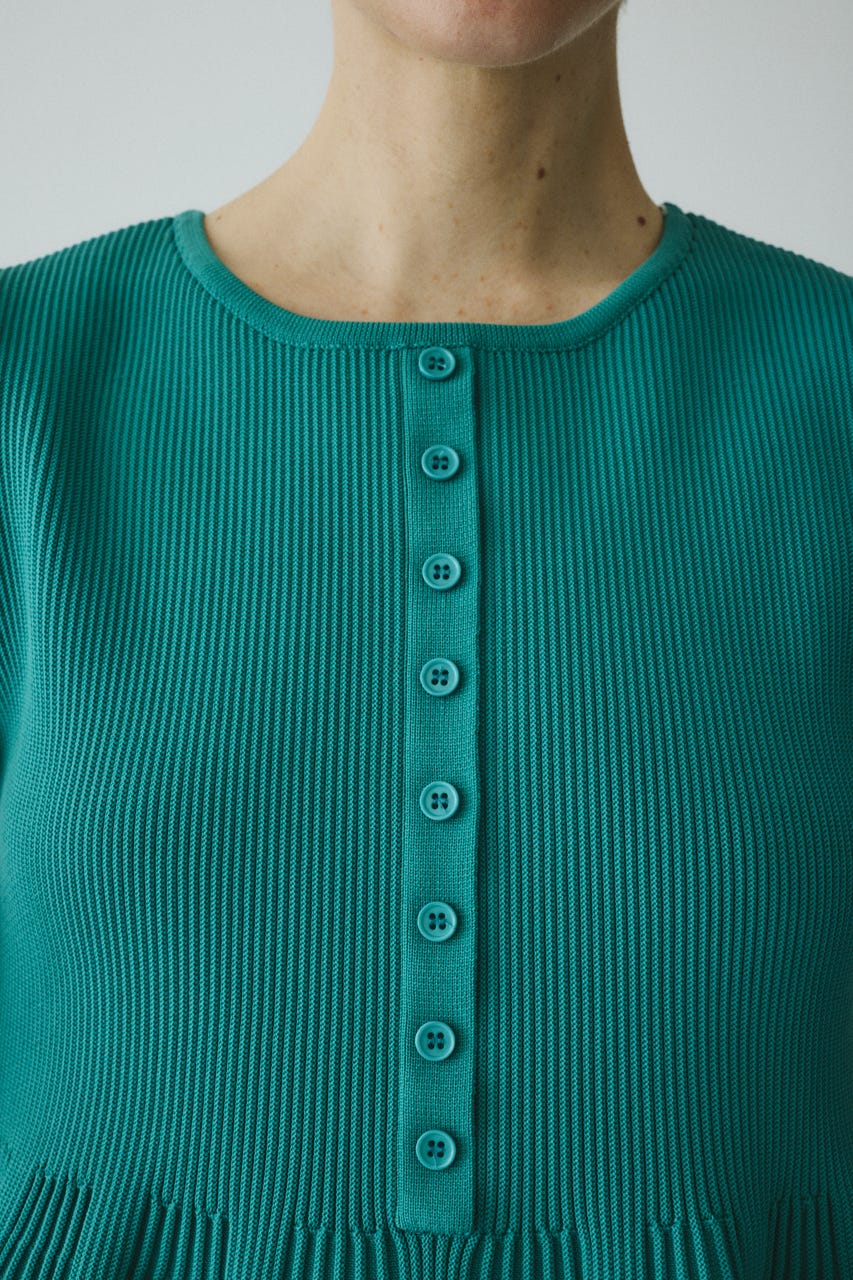 ［予約］Peplum knit tops GRN FREE