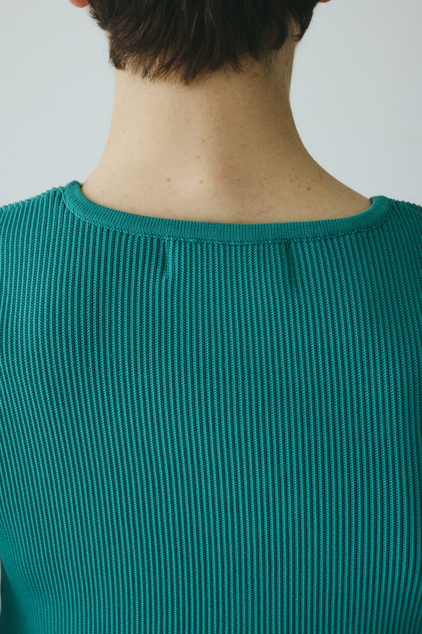 ［予約］Peplum knit tops GRN FREE