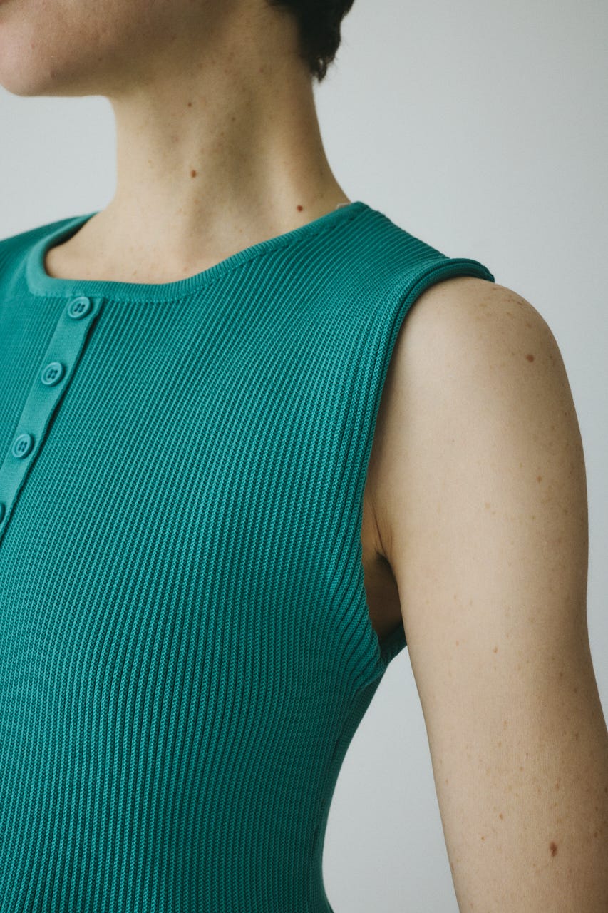 ［予約］Peplum knit tops GRN FREE