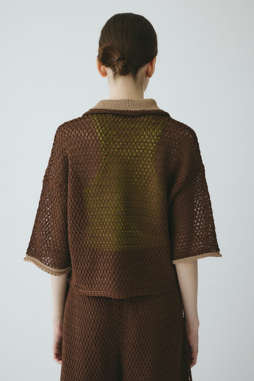 【ポイントアップ+4％対象商品】［予約］Mesh knit pull over BRN FREE