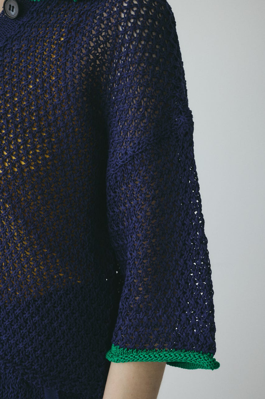 【ポイントアップ+4％対象商品】［予約］Mesh knit pull over NVY FREE