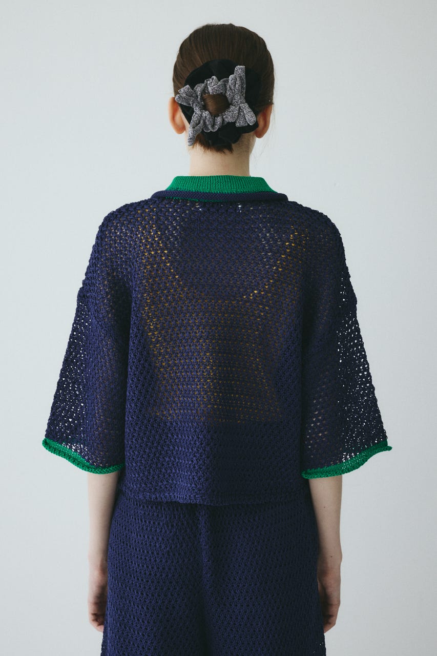 【ポイントアップ+4％対象商品】［予約］Mesh knit pull over NVY FREE