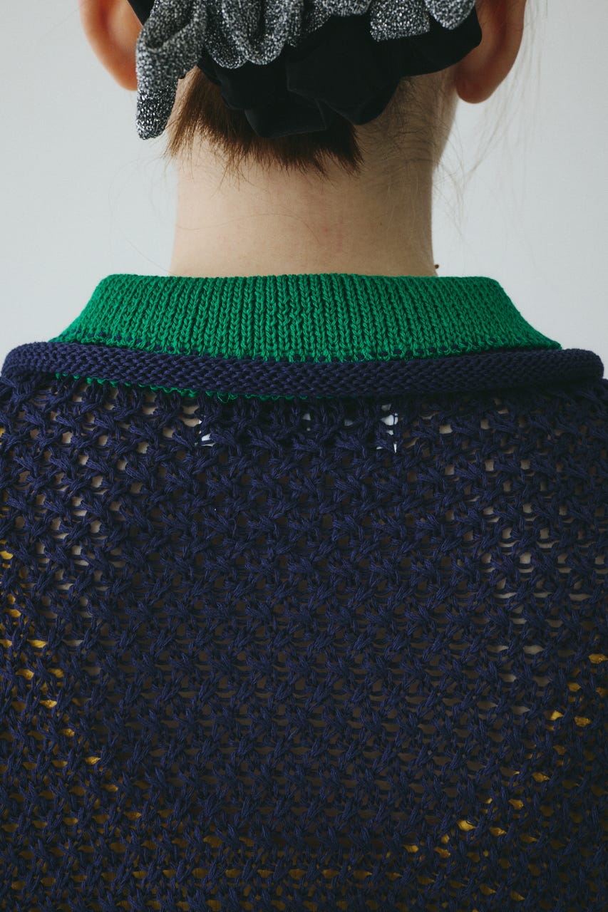 【ポイントアップ+4％対象商品】［予約］Mesh knit pull over NVY FREE