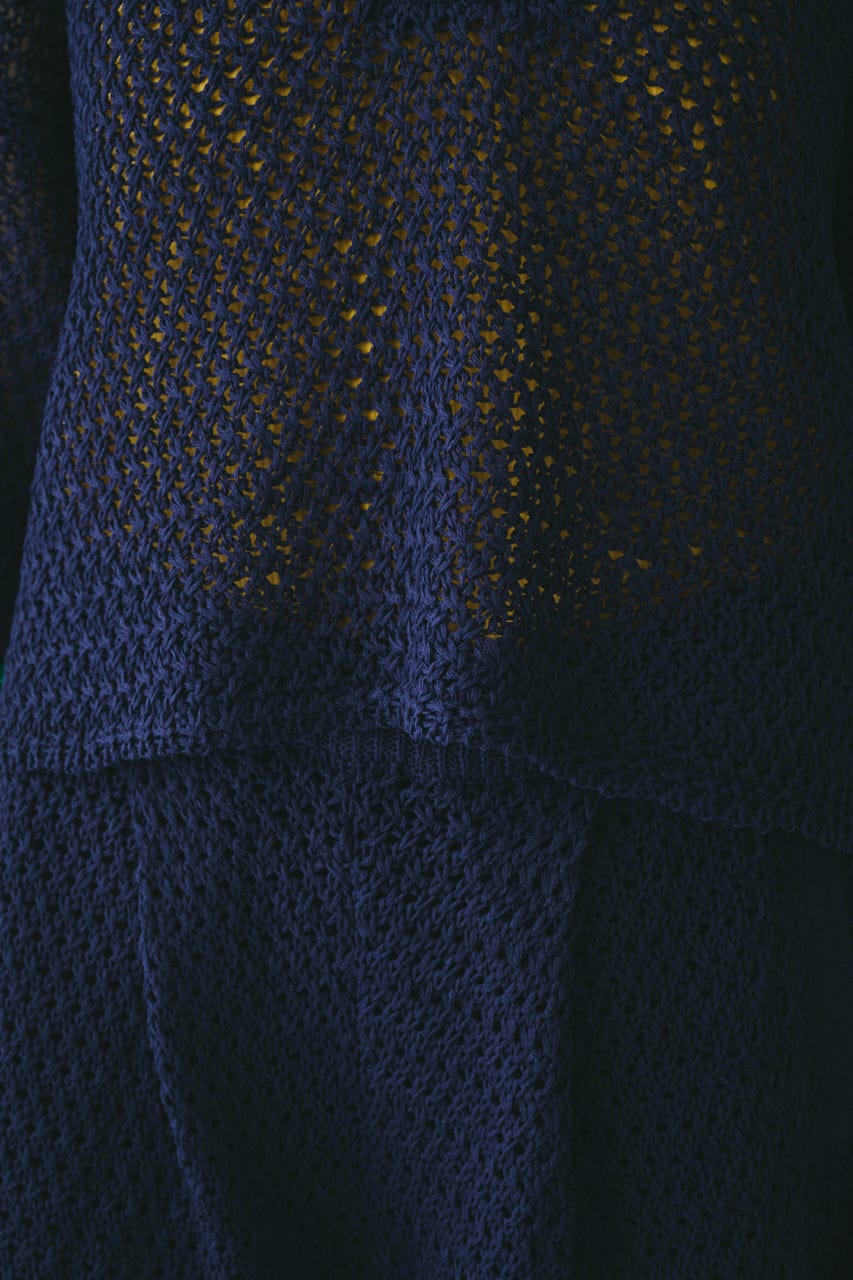 【ポイントアップ+4％対象商品】［予約］Mesh knit pull over NVY FREE