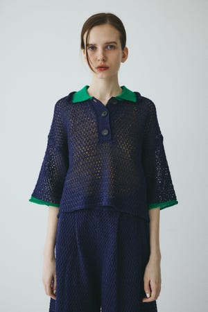 【ポイントアップ 4％対象商品】［予約］Mesh knit pull over