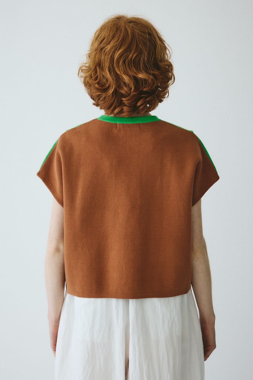 ［予約］Border box tops 柄GRN FREE