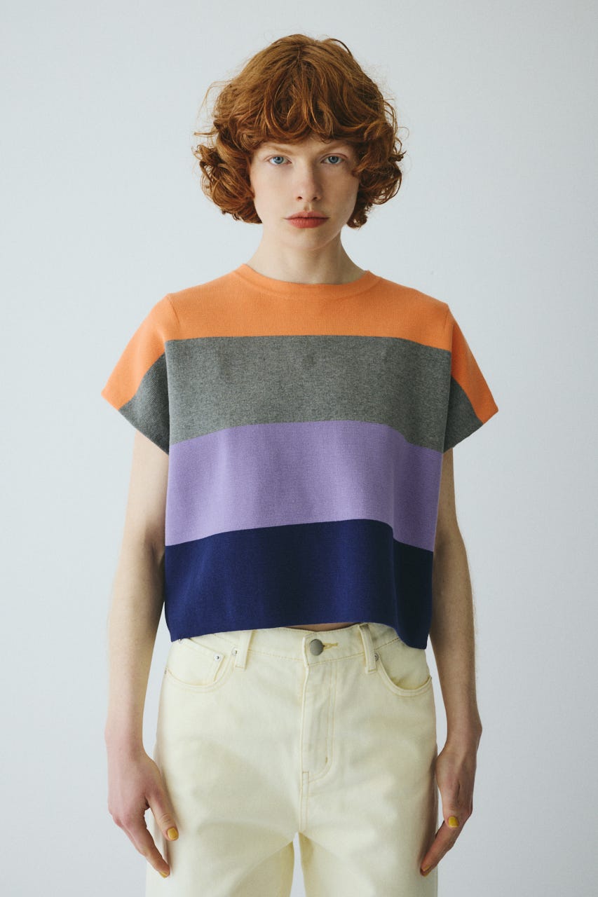 ［予約］Border box tops 柄ORG FREE