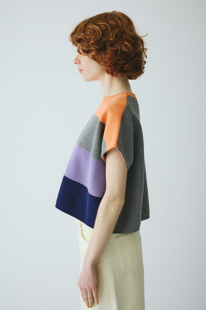 ［予約］Border box tops 柄ORG FREE