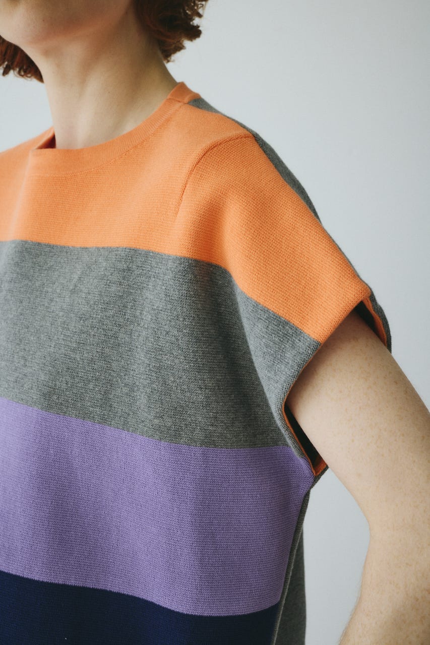 ［予約］Border box tops 柄ORG FREE